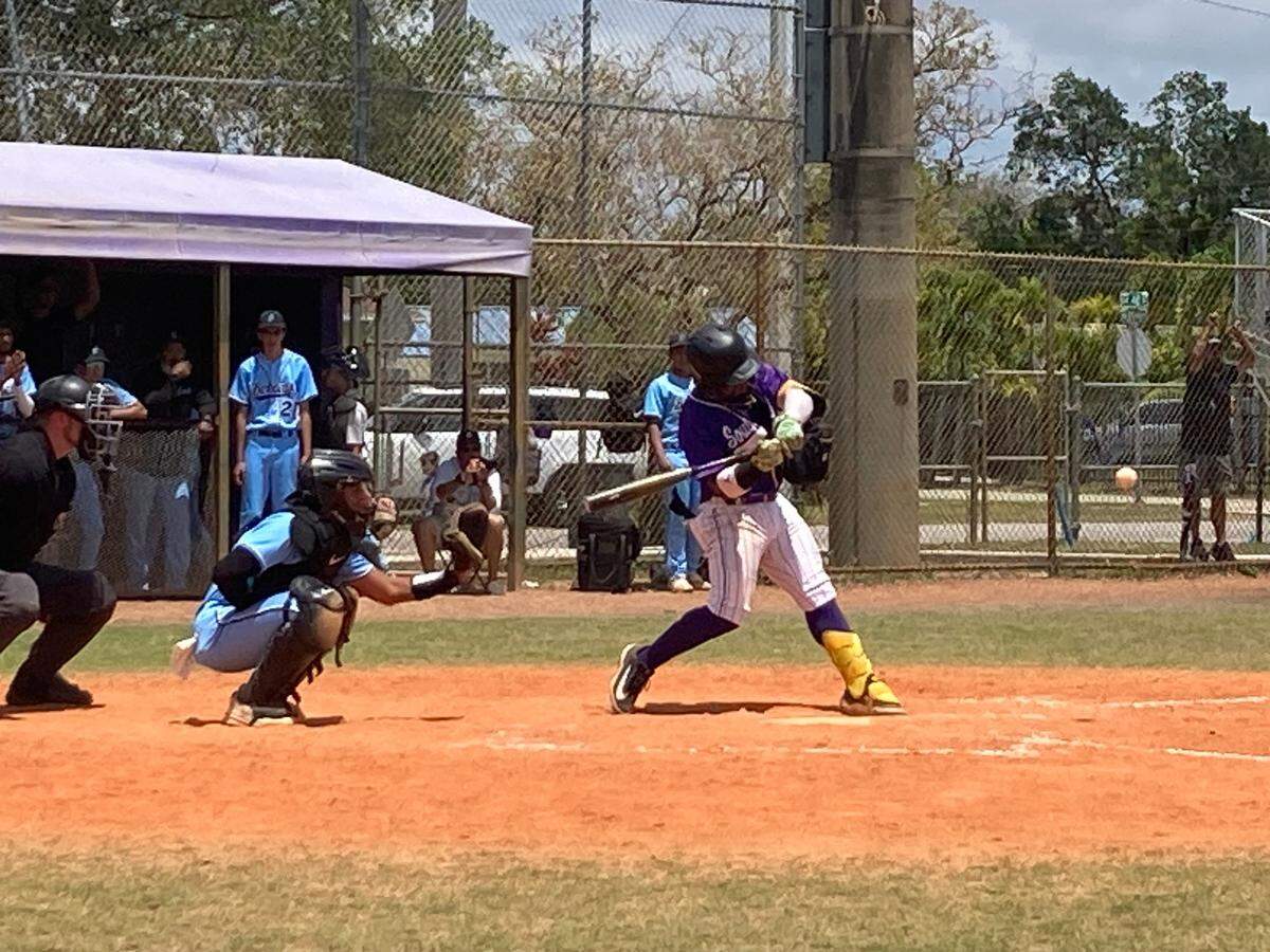 Southwest’s Albert Bell took this pitch over the fence in right-center for a 3-run homer on the bottom of the seventh of Saturday’s Region 4-7A quarterfinal at Andre Dawson Field in Miami.