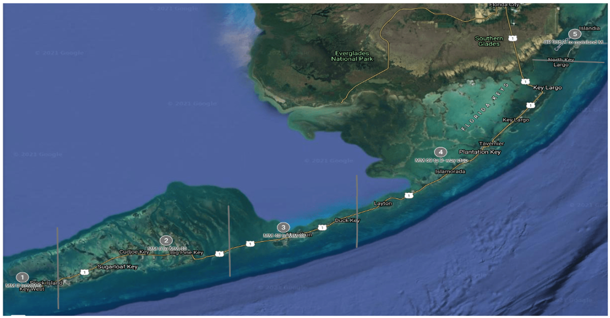 The Florida Keys’ hurricane evacuation zones are split into five. Zone 1 represents the lowest point around Key West and Zone 5 reaches islands aside the mainland. Photo taken from the Monroe County site on May 27, 2026.