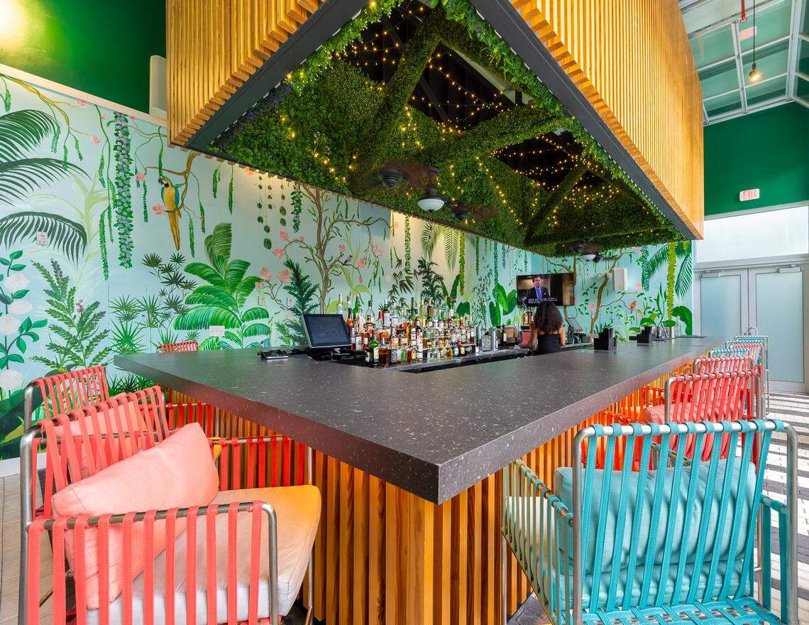 The bar at La Sombra restaurant at The Fairwind hotel in South Beach.
