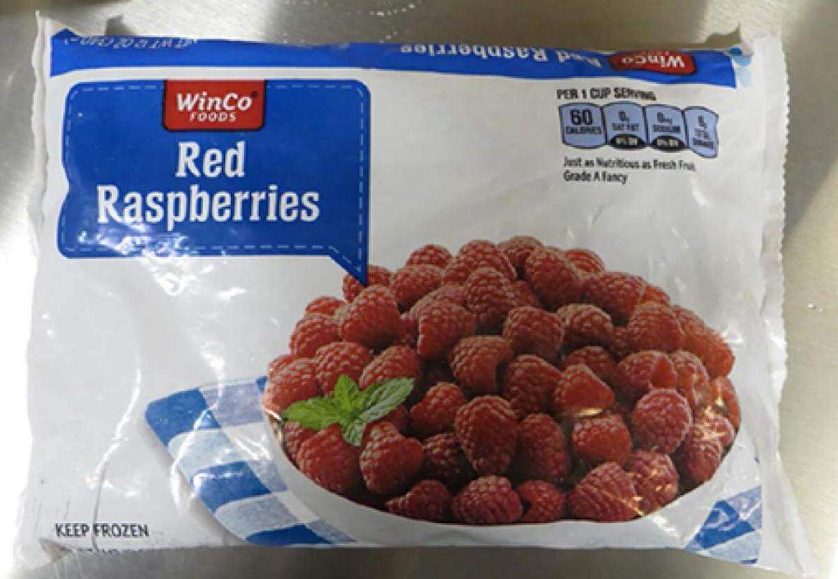 WinCo Frozen Red Raspberries, recalled last week after Norovirus was found in a sample.