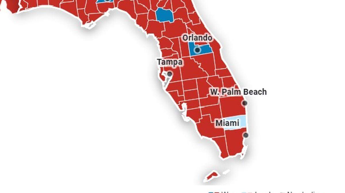 Republican Gov. Ron DeSantis won nearly all of Florida’s 67 counties on Election Day on Nov. 8, 2022, to secure his second term in office.
