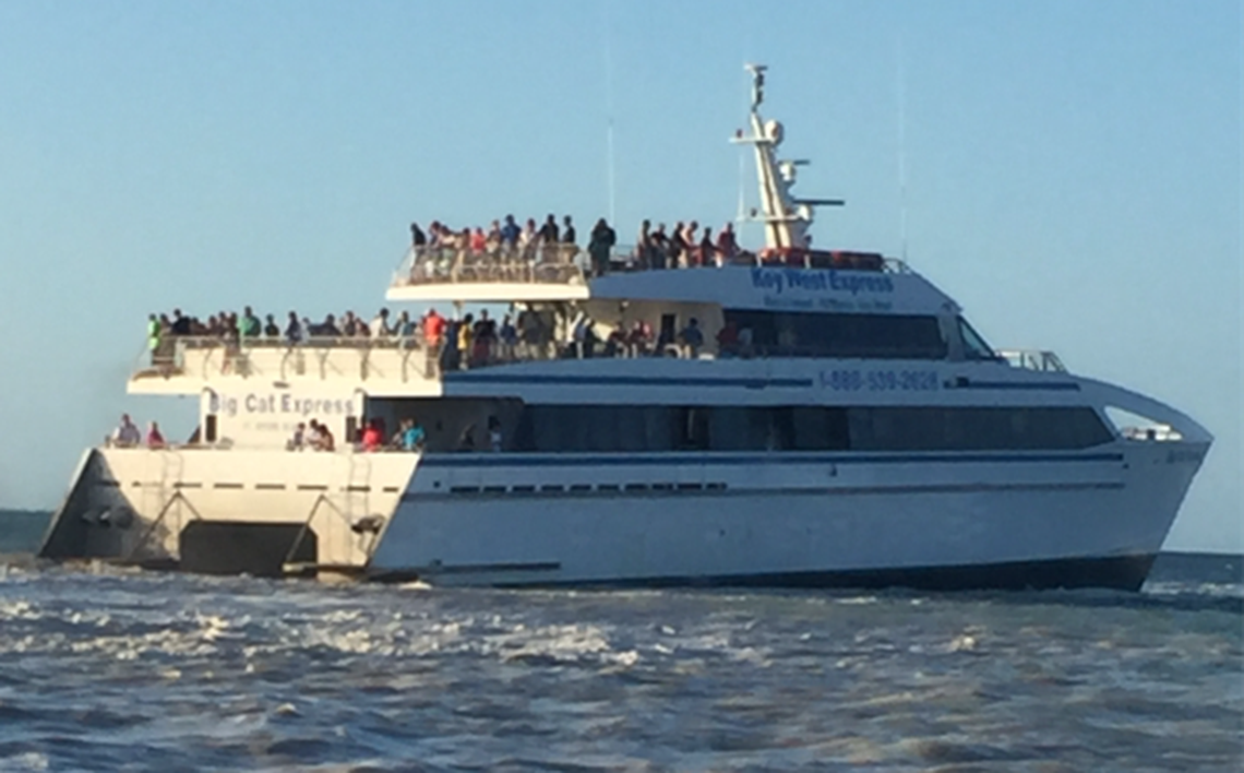 A Key West Express ferry boat in 2016 ran aground off Key West. The company has agreed to pay $2.2 million to the government for damages to the Florida Keys National Marine Sanctuary.