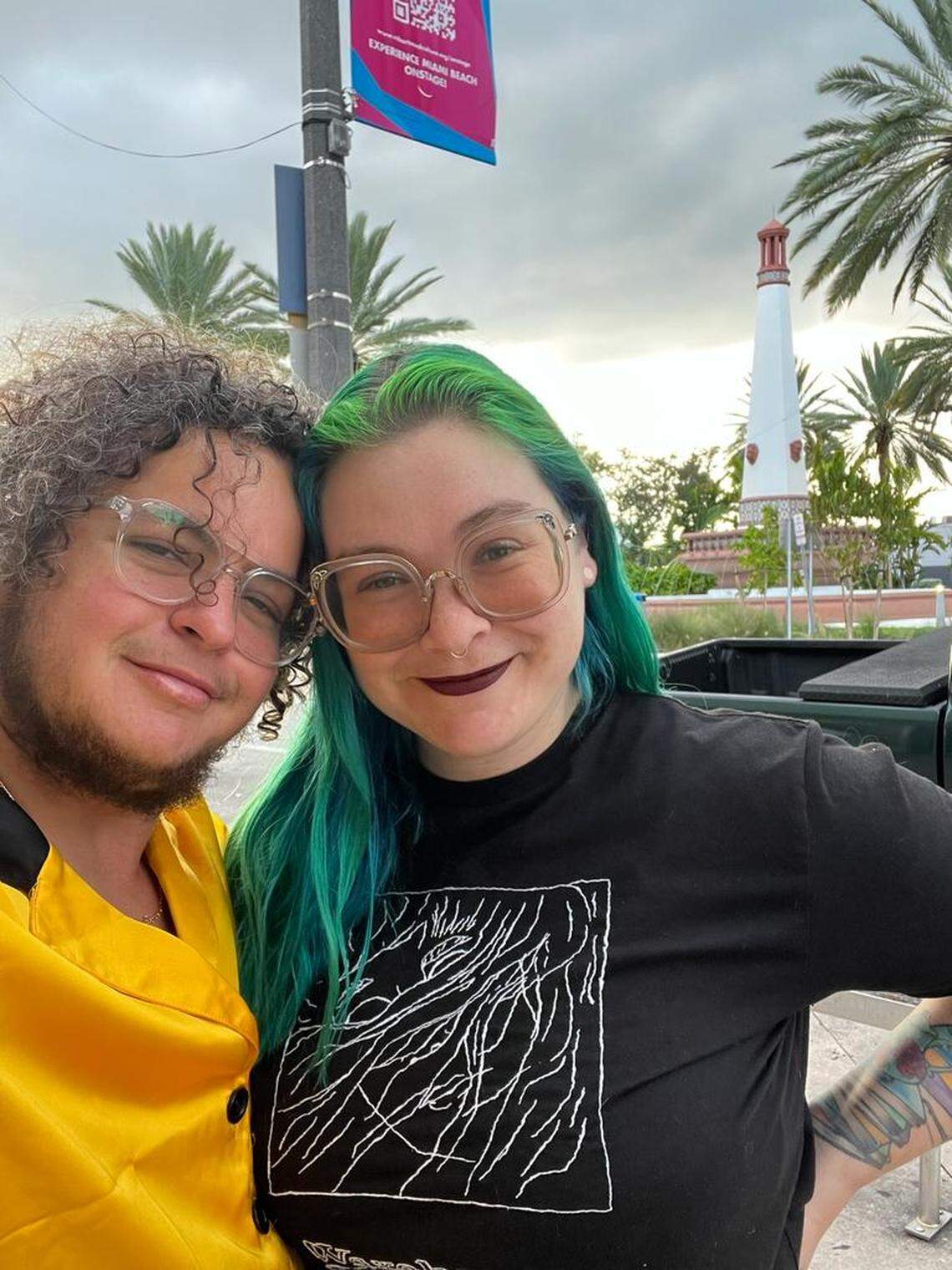 Isadoro Saturno, a 35-year-old marketing manager, left, and Calla Hummel, a 34-year-old University of Miami political science professor are among 14 runners who registered in the new non-binary division of the 2023 Life Time Miami Marathon and Half Marathon.