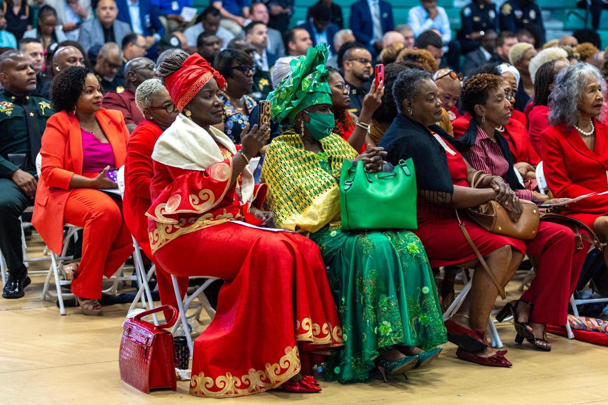 The audience during a pinning and swearing-in ceremony for newly appointed North Miami Police Chief Cherise G. Gause at Joe Celestin Center North Miami, Florida, on Friday, August 18, 2023.