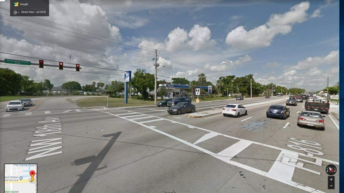 Northwest 18th Avenue near Oakland Park Boulevard in Oakland Park, Florida.