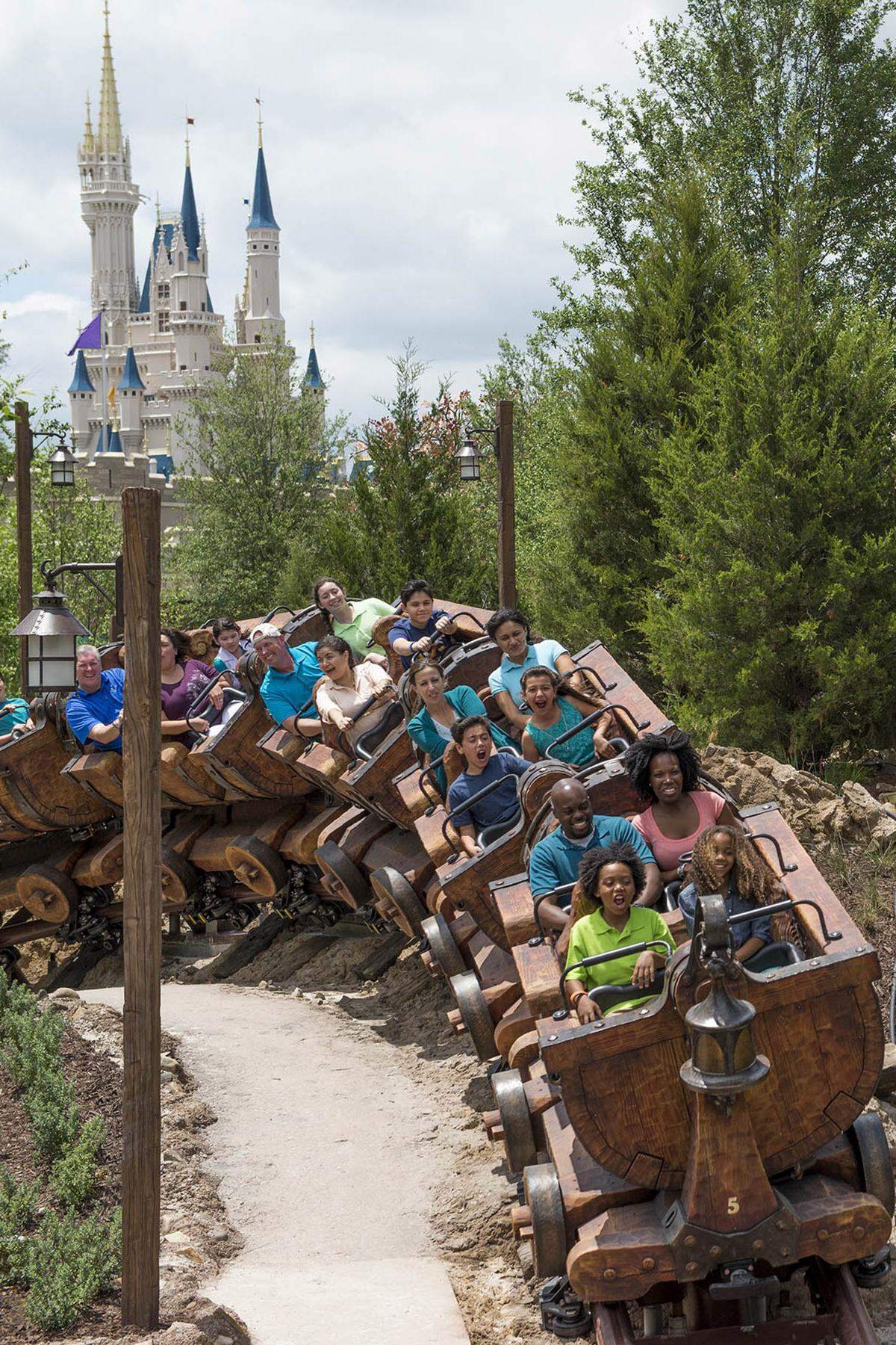 The Seven Dwarfs Mine Train is a family-style coaster in Fantasyland at Magic Kingdom.