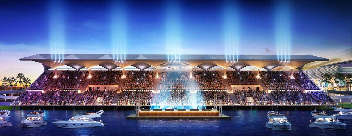 A new vision of a renovated Miami Marine Stadium, in a rendering by architect Richard Heisenbottle.