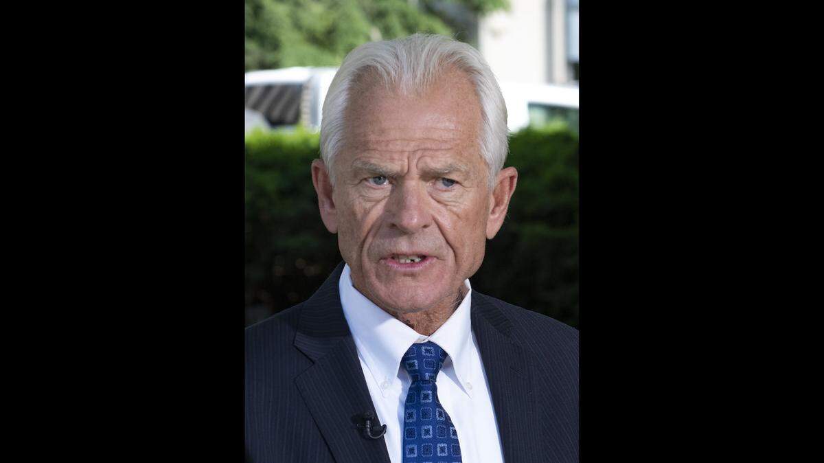 Peter Navarro, former Director of Trade and Industrial Policy and former Director of the White House National Trade Council, is interviewed outside the courthouse in Washington, DC on Tuesday, May 31, 2022.