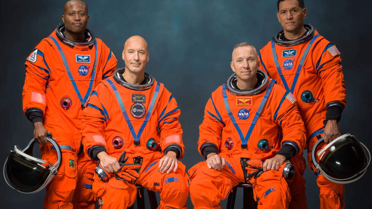 The Artemis III crew: From left, Andre Douglas, Luca Parmitano, Randy Bresnik and Frank Rubio.