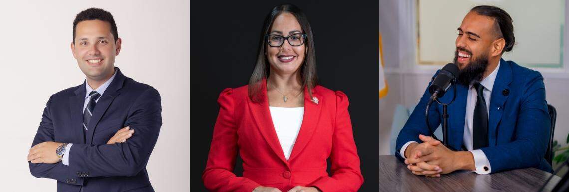Hialeah mayoral candidates Bryan Calvo, Jackie Garcia-Roves and Marc Anthony Salvat