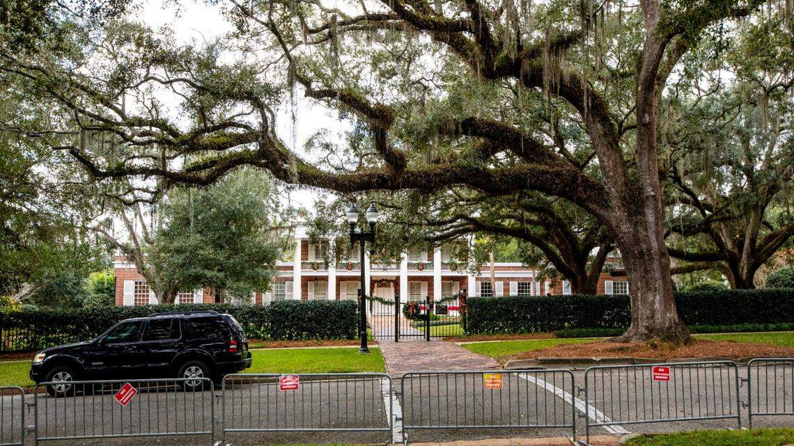 Front view of Florida’s Governor’s Mansion, currently occupied by Gov. Ron DeSantis, in Tallahassee, Florida, on Dec. 14, 2020.