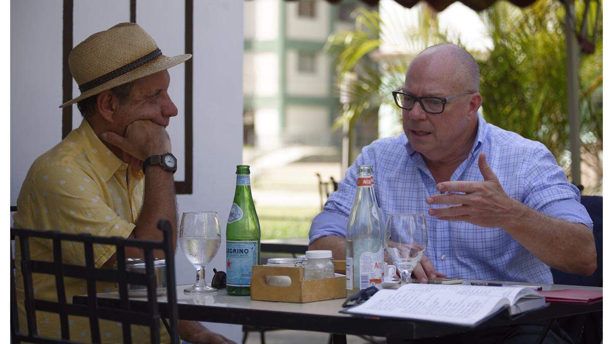 David Richardson, right, visits a Havana restaurant this week during a two-day visit to Cuba. Richardson, a Democratic state legislator, is running for Congress.