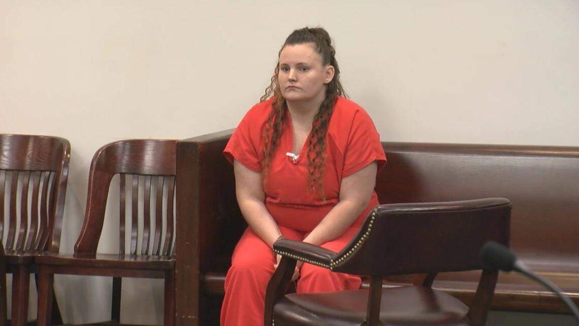 Marissa Mowry, 28, sits in a Hillsborough County courtroom court before her sentencing hearing Thursday. She was sentenced to 20 years in prison for sexually assaulting a boy when he was 11 years old. She was his former nanny, and became pregnant with his child.