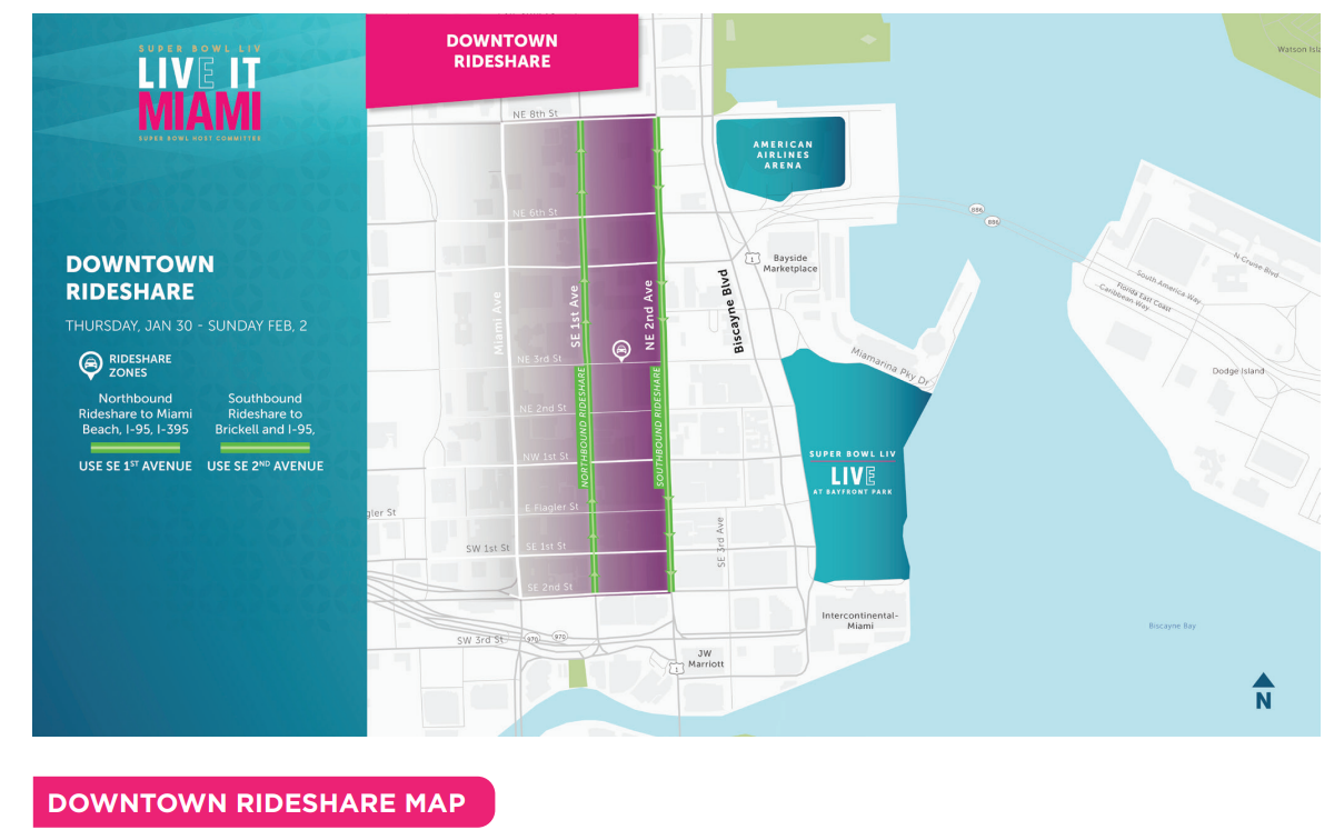 Rideshare access will be affected near Bayfront Park from Jan. 30 through Feb. 2.