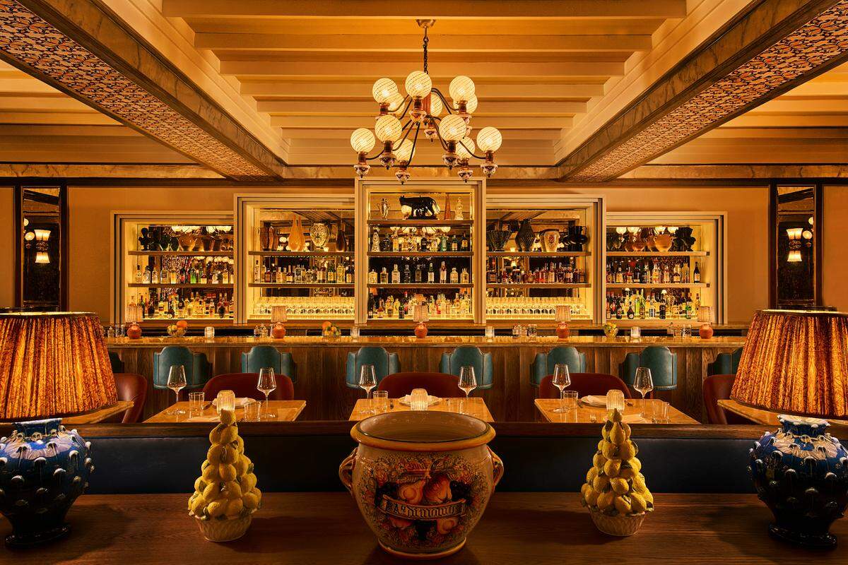 The bar at Miami’s Mother Wolf, a restaurant that features Roman cooking.