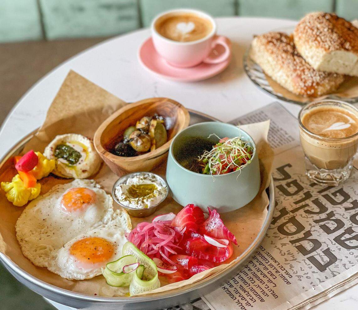 Breakfast at Abba Telavivian Kitchen on South Beach.