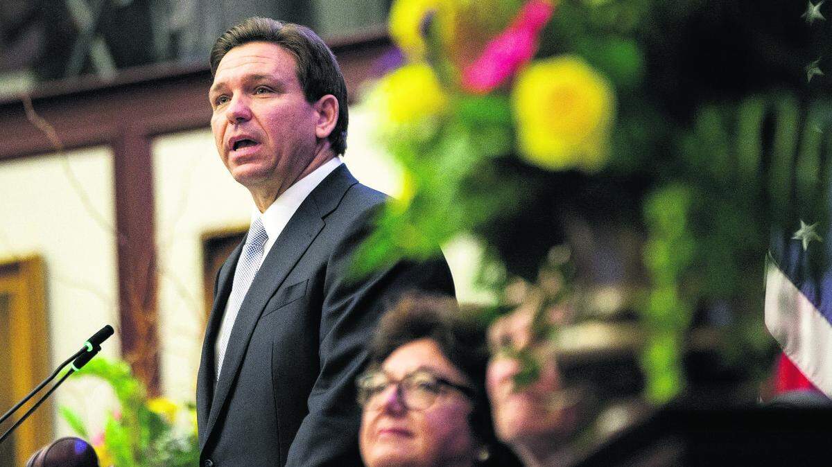 Gov. Ron DeSantis gives his State of the State Address during the Joint Session in the House of Representatives on the opening day of the 2023 Legislative Session, Tuesday, March 7, 2023.