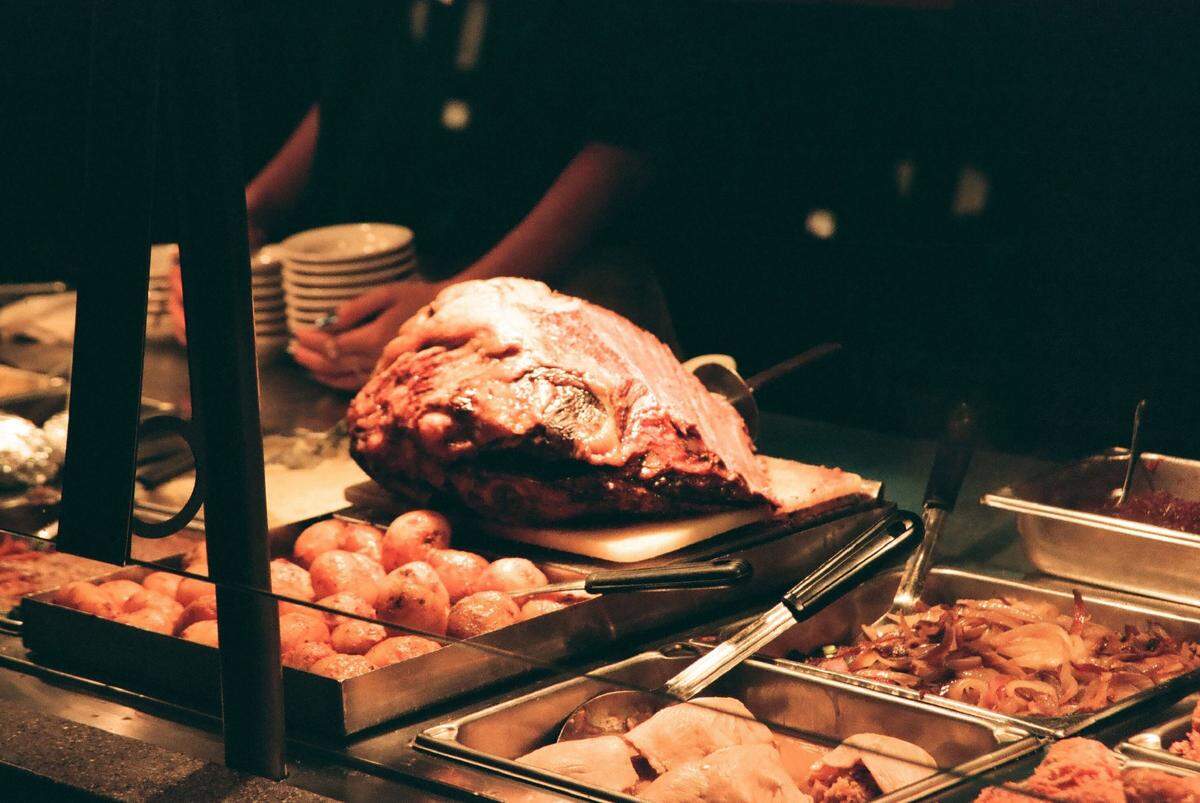 Heaping pans of food at the Picadilly.