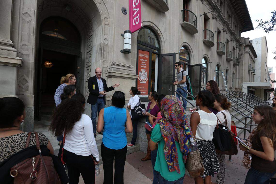 Miami chapter of the American Institute of Architects, previously based inside the renovated 1912 post office building downtown, led walking tours of downtown Miami architecture.