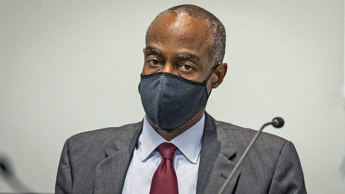 Broward County School Board Superintendent Robert Runcie looks on during a School Board meeting on Tuesday, April 27, 2021, at the Kathleen C. Wright Administration Center. Runcie is charged with perjury after he was indicted by a statewide grand jury impaneled after the Parkland school shootings. He announced at the meeting that he would resign.