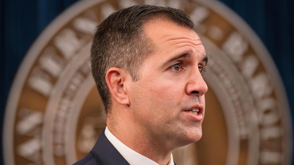 Juan Fernandez-Barquin gives remarks after he is sworn in as clerk of court and comptroller of Miami-Dade County at the Stephen P. Clark Government Center in Miami on Jan. 10, 2025.
