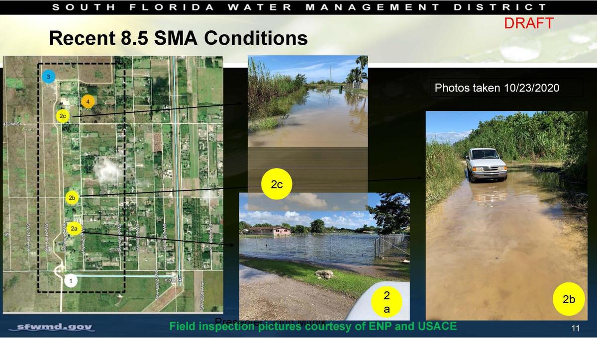 Some areas on the western edge of Las Palmas neighborhood are often flooded. Water mangers plan to build a seepage all to protect them from more water that’s flowing into the Everglades, but will also try buying out properties.