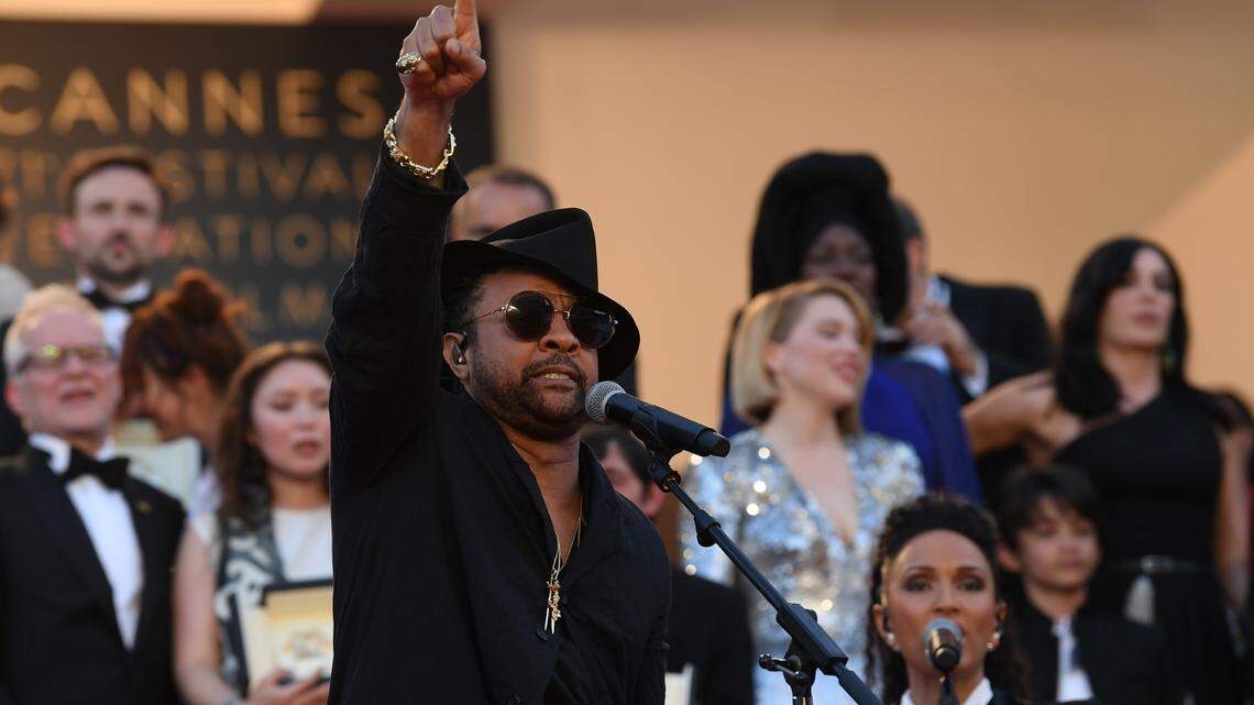 Shaggy performs during the closing ceremony of the 71st annual Cannes Film Festival at Palais des Festivals on May 19, 2018,   in Cannes, France.  His Miami Beach concert scheduled for Saturday night has been canceled due to inclement weather caused by subtropical storm Alberto moving toward the Gulf coast.