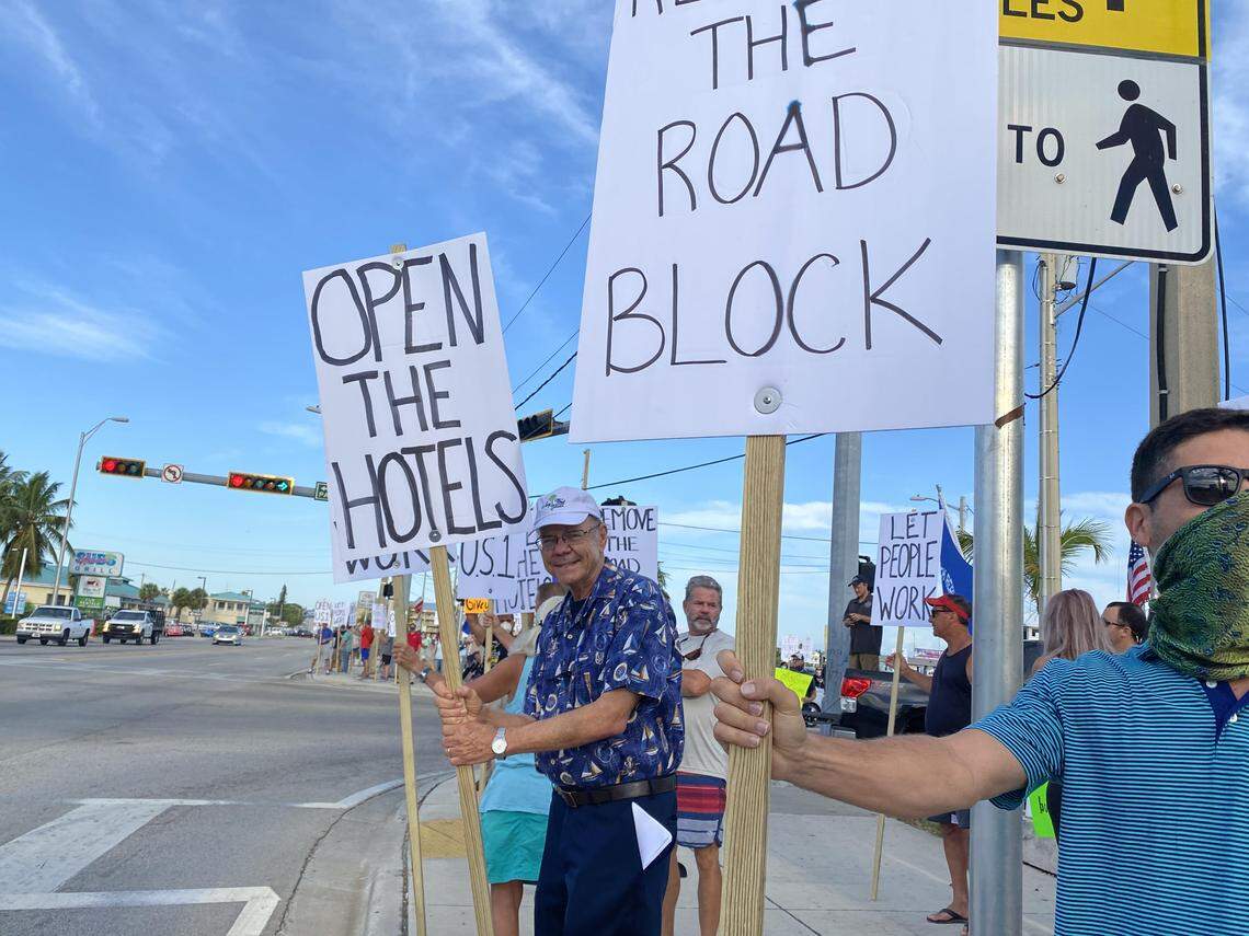 Ed Swift, a founder, president and director of Historic Tours of America, helped organize a protest May 12, 2020, over the county’s roadblocks on U.S. 1 and County Road 905 meant to keep non-residents out of the Keys during the COVID-19 pandemic. Swift and others say the economy is sinking without tourist dollars.