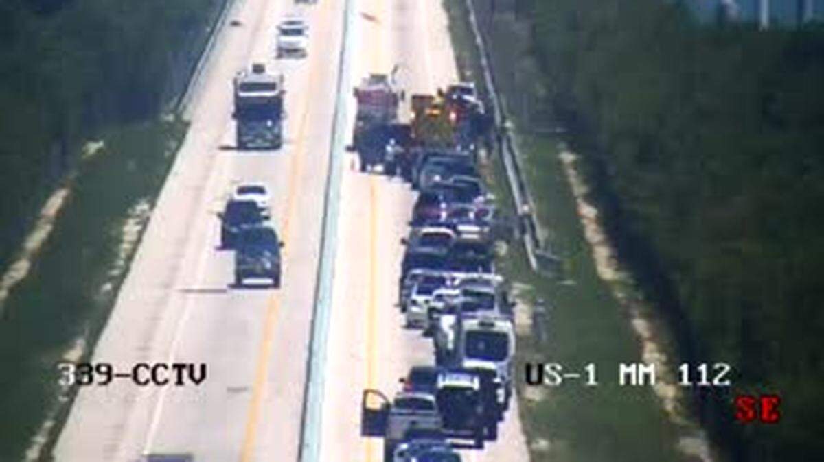 Cleanup of the fuel spill that has U.S. 1’s southbound lanes shut down at mile marker 111 Sunday afternoon.