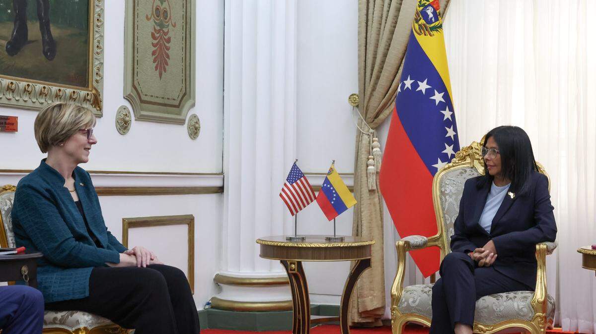 Interim Venezuelan President Delcy Rodríguez met with the U.S. Chargé d’Affaires for Venezuelan Affairs, Laura Dogu, on Monday, Feb. 2, 2026.