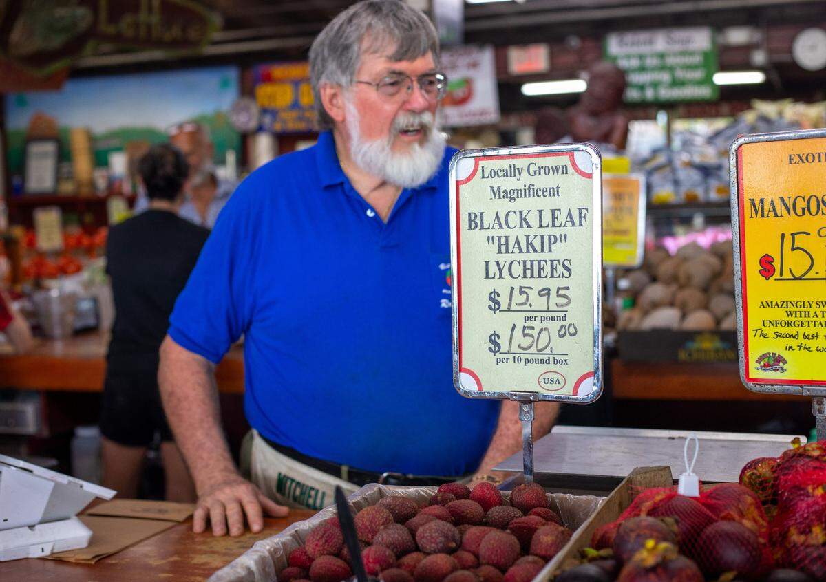 Robert Moehling, who owns and operates “Robert is Here” fruit stand in Homestead is selling two varieties of lychee this year. He said there are some years there was no lychee to sell.