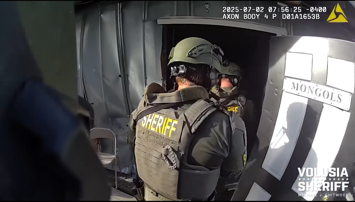 In addition to the arrests, search warrants were executed at the Mongols Clubhouse in Edgewater and homes in Volusia, Brevard, Miami-Dade, Palm Beach and Polk counties in Florida, officials said.