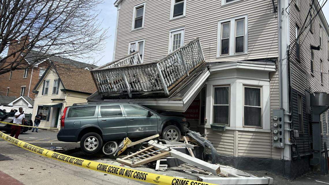 A woman was “huffing and blacked out” before crashing her car in Massachusetts, police say.