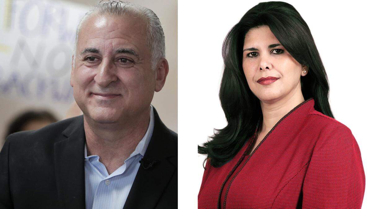 Esteban “Steve” Bovo, left, and Isis Garcia-Martinez, right, are considered the front-runners for Hialeah mayor in the city’s November 2021 election.