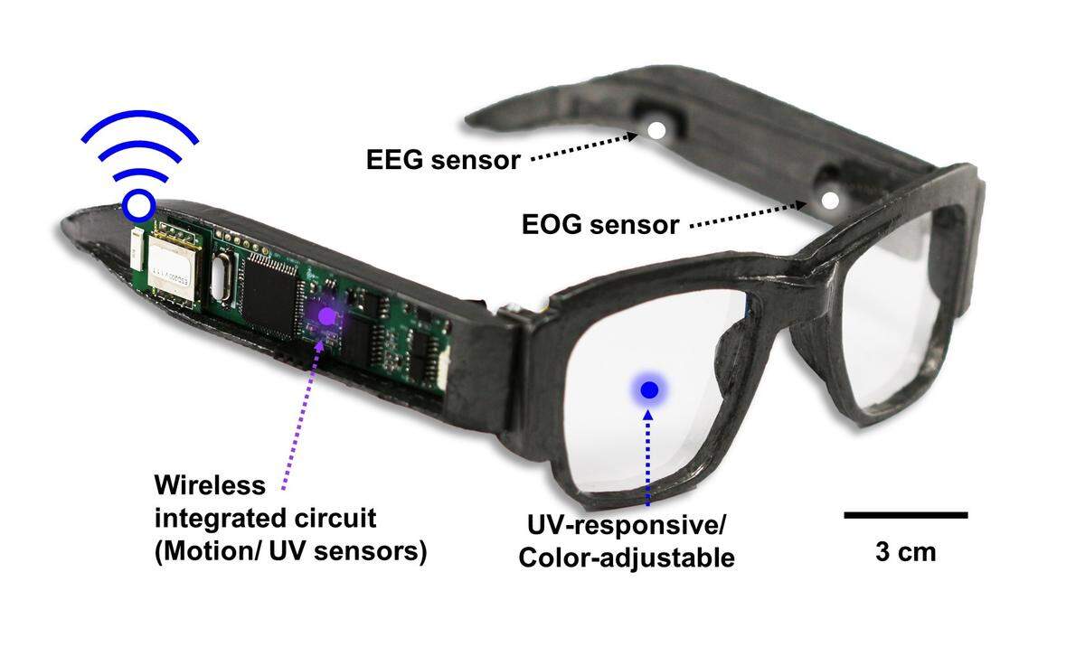 The prototype glasses can measure brainwaves and track eye movements, researchers say.