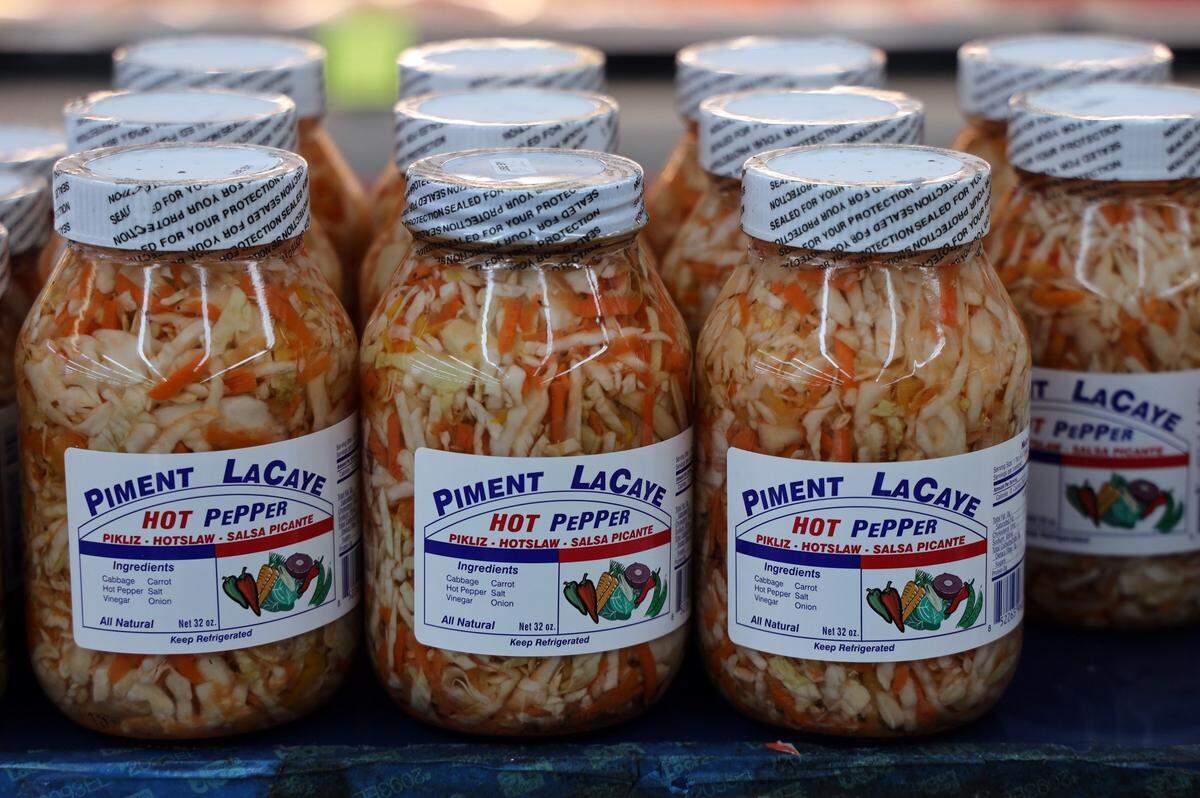 Zubi Supermarket stock speciality item like Haitian pikliz, a hot slaw used as a condiment.