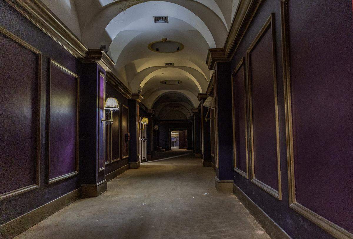 View of the entrance to the former Playboy Plaza Hotel Theater, located inside The Castle Hotel, at 5445 Collins Avenue., in Miami Beach. The venue is closed and is up for sale, by the actual owners, on Friday, November 14, 2025.