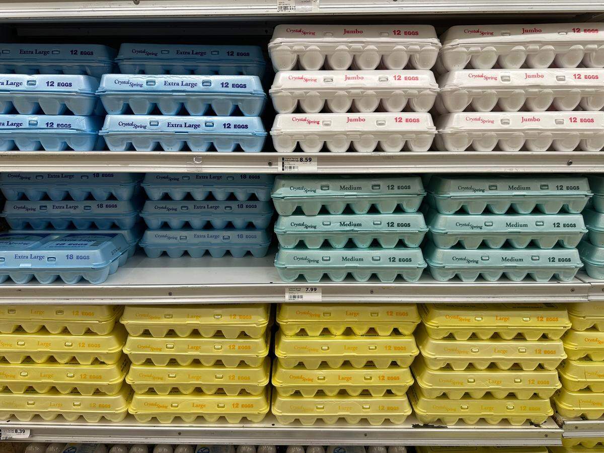 Fresco y Mas eggs selection at the store on 7480 SW 117th Ave. in the Kendall area of Miami on Feb. 4, 2025.