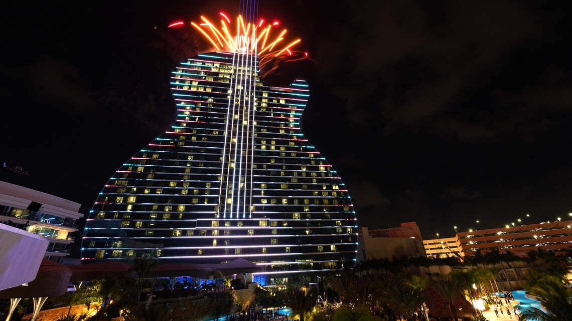 When is the light show? Everything you need to know about the Hard Rock guitar hotel