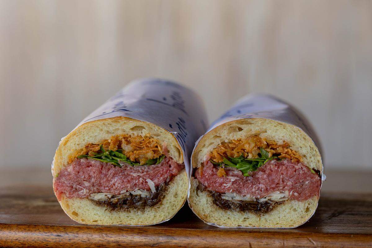 Beef carpaccio sandwich from Buccan Sandwich Shop, which is opening in Coral Gables.