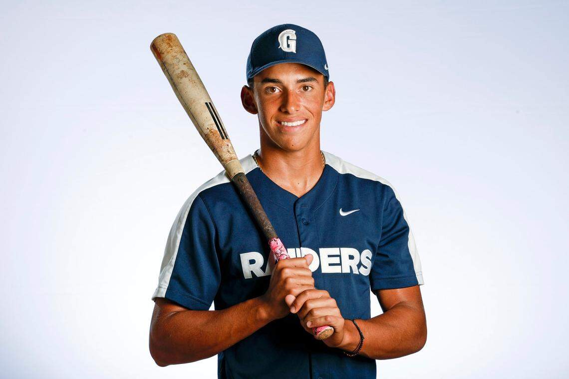 Gulliver Prep’s boy’s baseball player George Lombard for All Dade Player of the Year, photographed on Thursday, May 25, 2023.