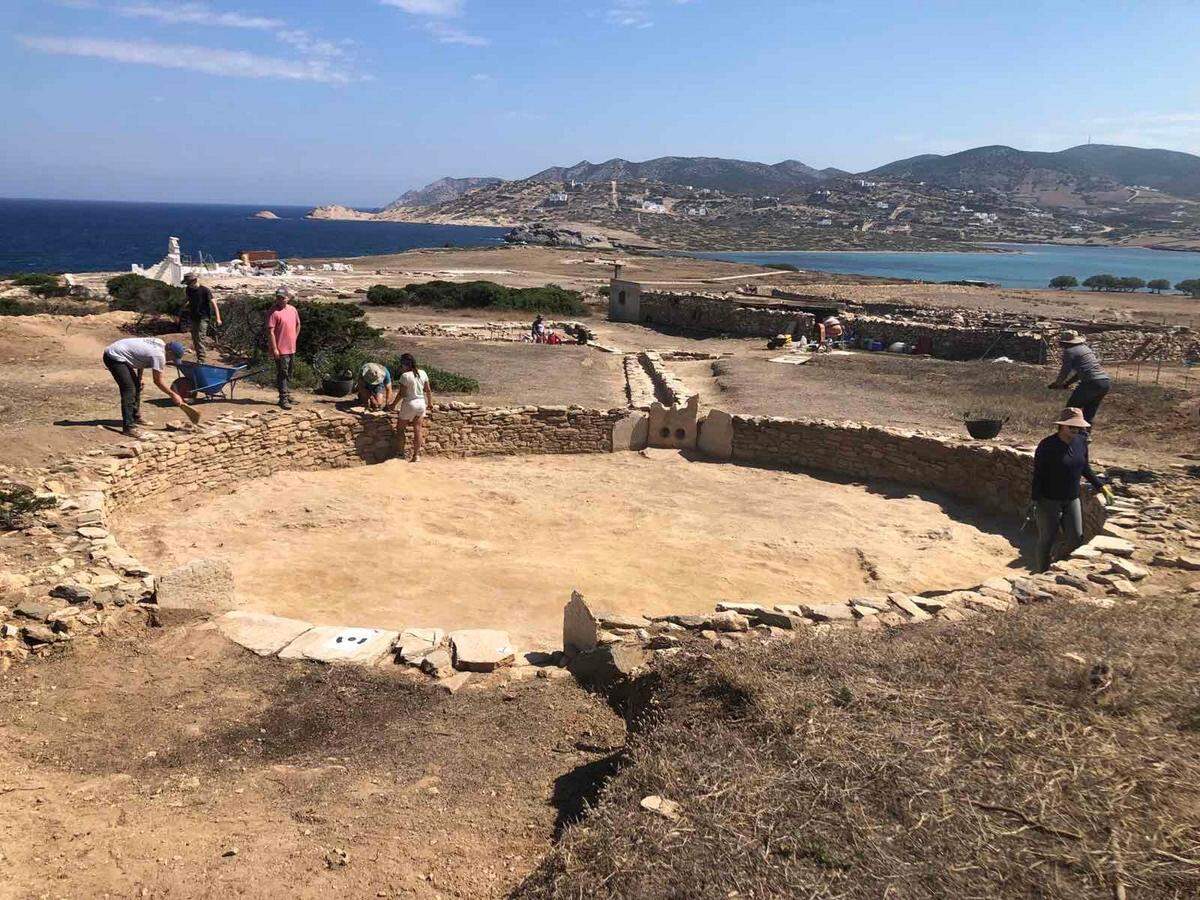 A circular water tank found at the site.