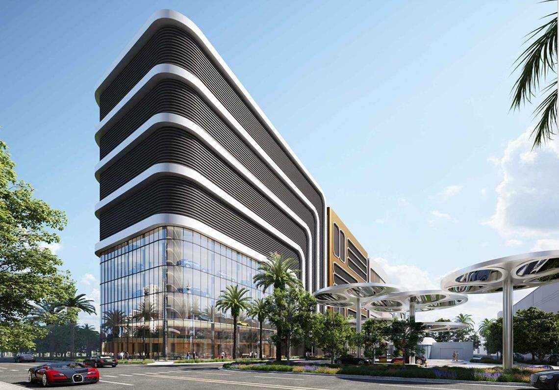 A rendering of the development being proposed by Braman Motors to expand its longtime campus near Wynwood.