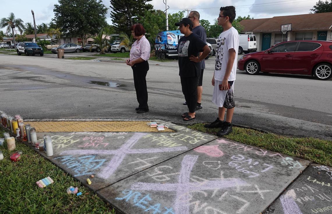 Fans and mourners of Broward-based rapper XXXTentacion visit the shooting scene on Tuesday, June 19, 2018, outside Riva Motorsports in Pompano Beach, where he was gunned down on Monday.