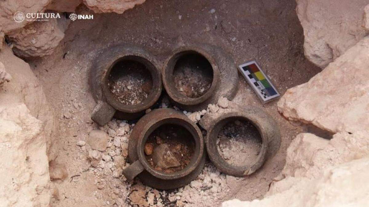 Experts said the configuration of the ceramics was likely symbolic of the four points of the universe.