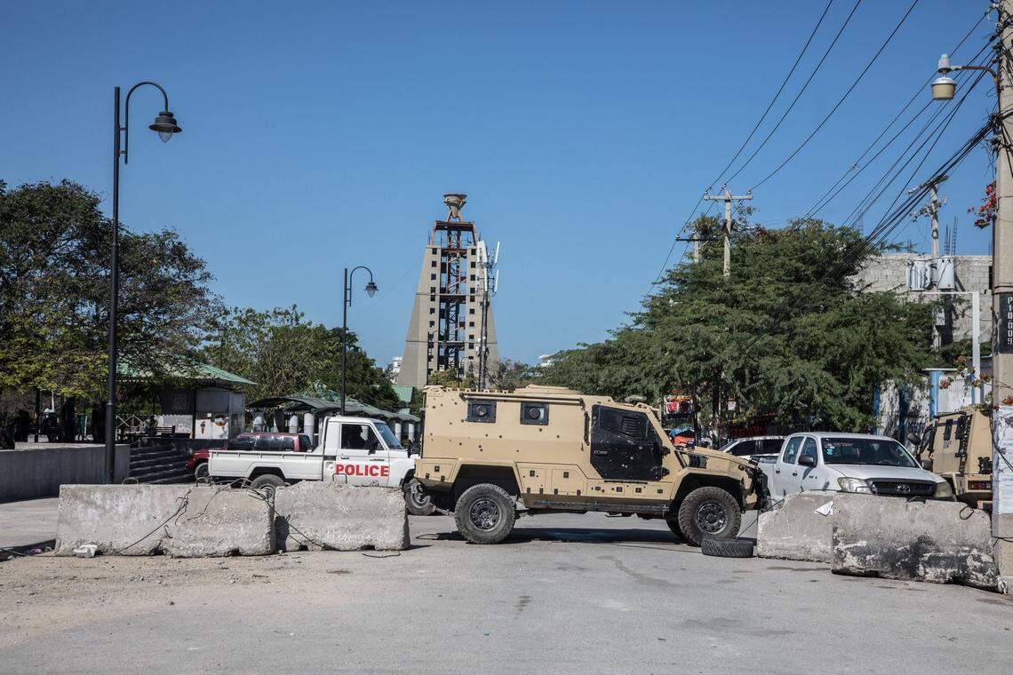 Empty streets are seen with blockades on February 8, 2021 on Champ de Mars in Port-au-Prince. Haitian opposition parties named a top judge, Joseph Mécène Jean-Louis, 72, as interim leader overnight on February 7, 2021, the latest attempt to oust President Jovenel Moise, whose term they say has expired.