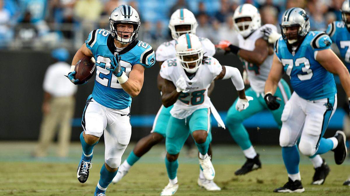 Christian McCaffrey roasted the Dolphins defense for a 71-yard touchdown run early in Maimi’s second preseason game.
