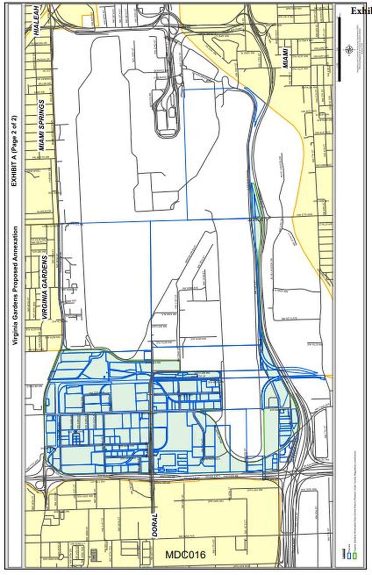 The proposed Virginia Gardens annexation approved by Miami-Dade County commissioners on Nov. 15, 2022. Miami-Dade Mayor Daniella Levine Cava vetoed the legislation, saying the municipality should pay the county fees to mitigate lost tax revenue.