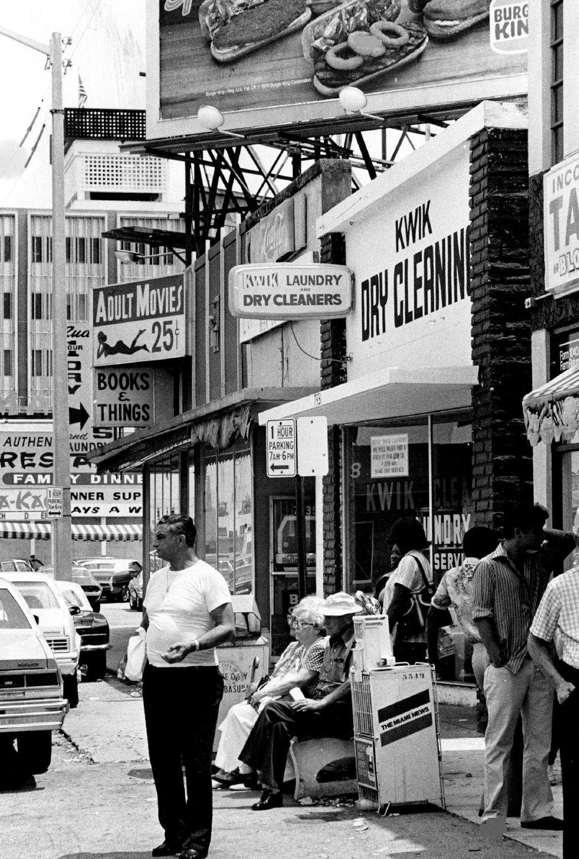 In 1979, Biscayne Boulevard, just north of 79th Street in Miami.