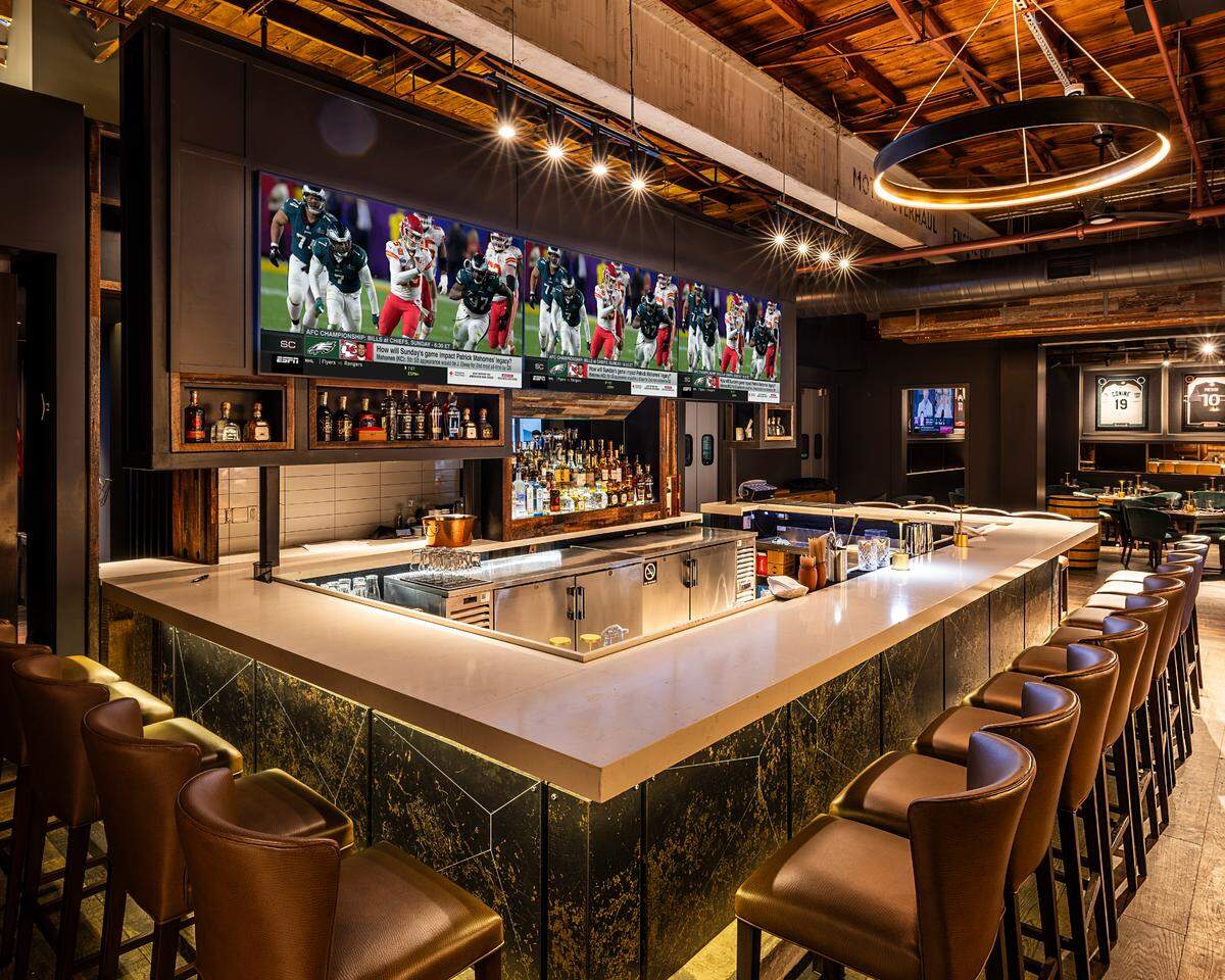 The marble bar at D’s Sports Bar, next door to Daniel’s, A Florida Steakhouse.